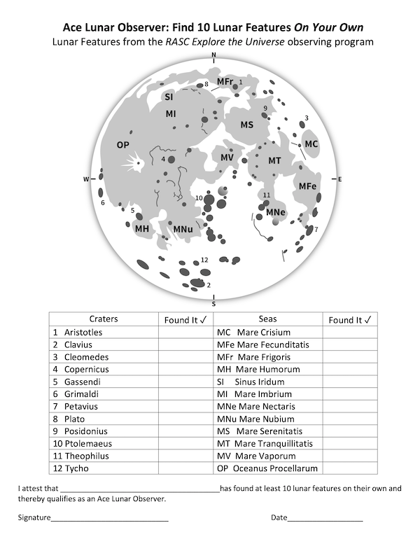ACE Lunar Observing Certificate