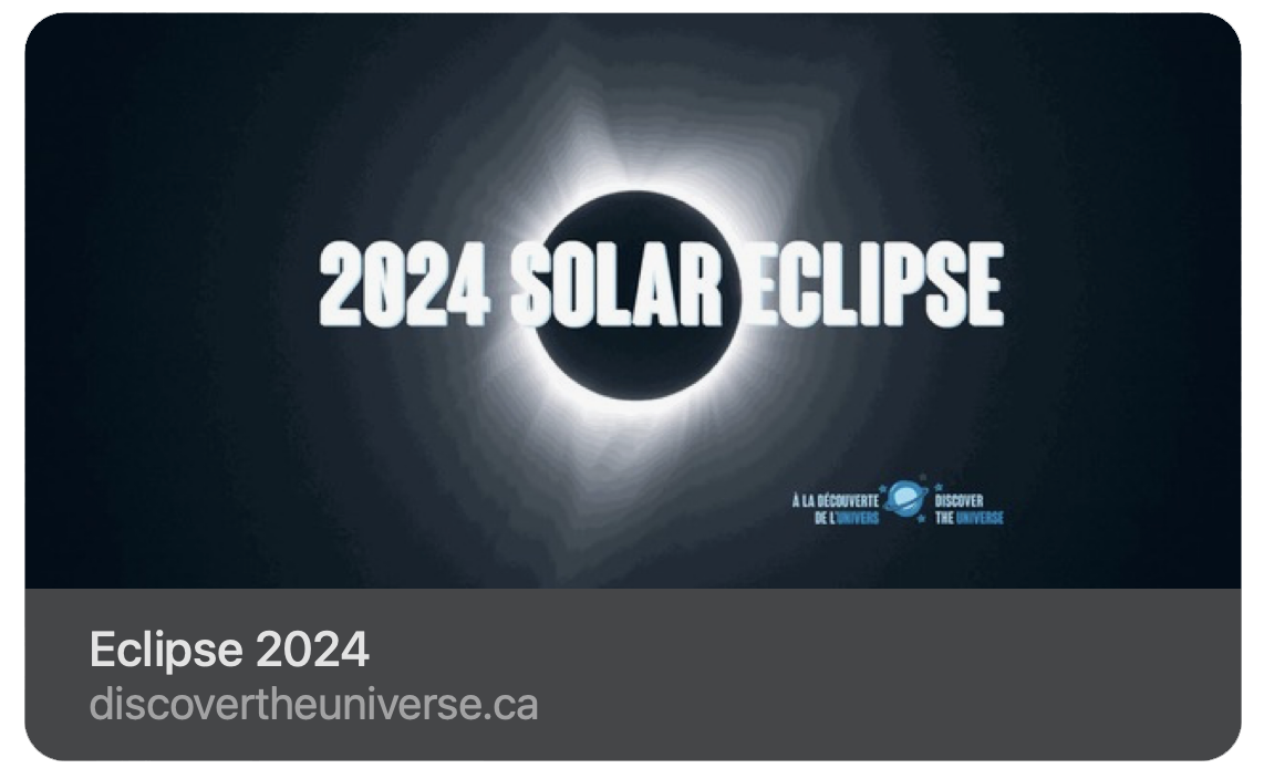 DiscoverTheUniverse.ca 2024 Eclipse