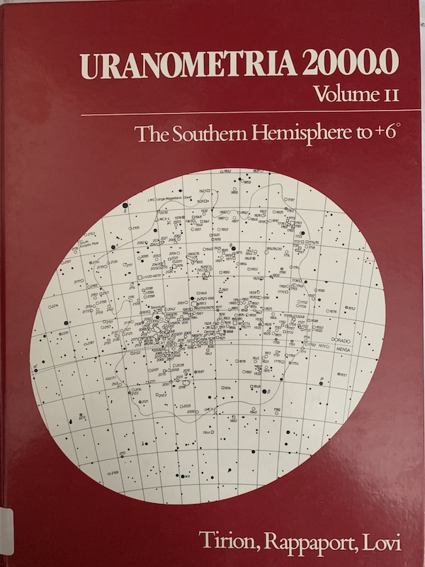 Cover of Uranometria 2000.0, Vol. 2: The Southern Hemisphere to Plus 6 Degrees
