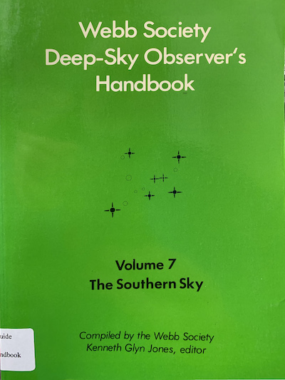 Cover of Webb Society Deep-Sky Observers Handbook. Volume 7: The Southern Sky