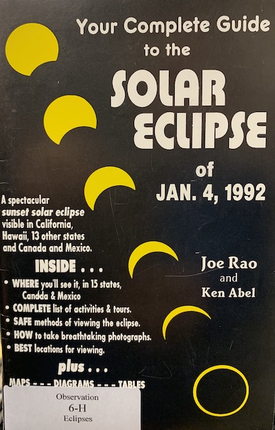 Cover of Your Complete Guide to the Solar Eclipse of Jan. 4, 1992
